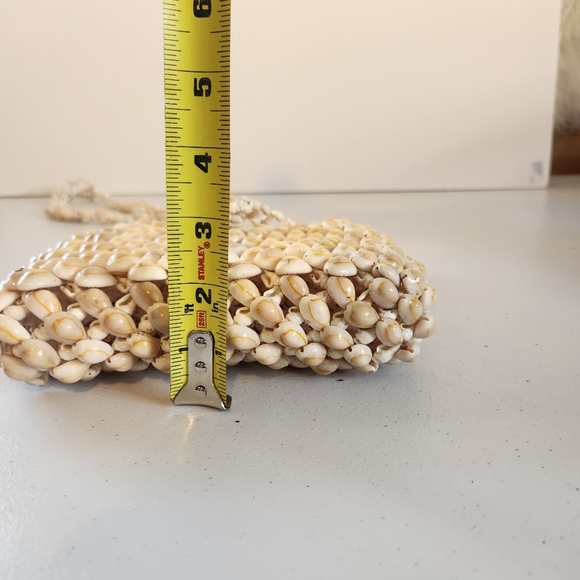 Vintage Cowrie Shell Seashell Crossbody Bag Purse Crossbody Boho 1970s 70s Beach - Picture 8 of 9